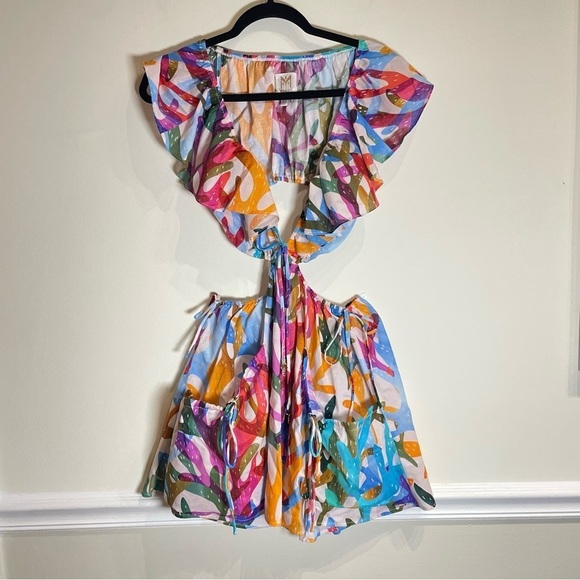 Milly Cabana Delilah Under The Sea Dress Rainbow Multi Cotton XS - Picture 5 of 10